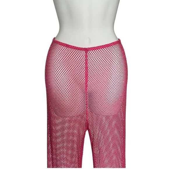 MESHKI Barbie Pink Mesh Pants Size L - Picture 2 of 11